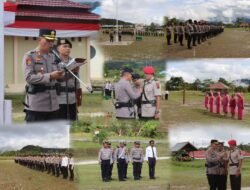 Polres Mamberamo Tengah Gelar Upacara Pengukuhan Kabag SDM dan Kasat Reskrim