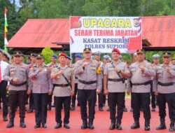 Kapolres Supiori Pimpin Sertijab dan Pisah Sambut Kasat Reskrim Polres Supiori